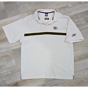 VINTAGE Y2K Reebok Green Bay Packers Polo NFL Football Play Dry - Men's Large